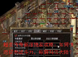 超变传奇新服独家攻略:如何快速提升战斗力,称霸玛法大陆? 超变传奇新服独家攻略:如何快速提升战斗力,称霸玛法大陆?